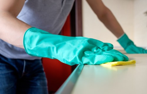 Professional upholstery cleaning service for a couch